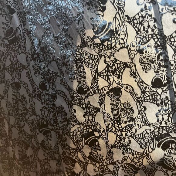 NWT Torrid Black Velvet Burnout Kimono Skeleton Damask Print Duster 4X 26 - Picture 10 of 13
